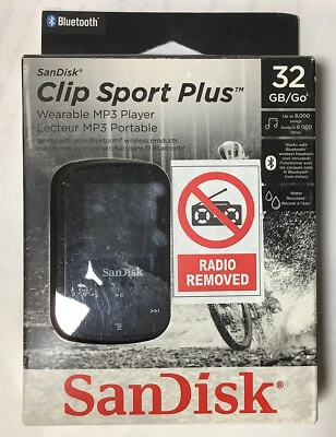 SanDisk Clip Sport Plus 32GB Black - KOSHER MP3 Player - Open box-Radio removed - Image 1 of 4