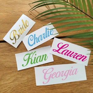Personalised Name Sticker - 1,5,10 Custom Word Vinyl Decal, Water Bottle Label - Picture 1 of 10