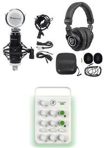 Mackie M Caster Live White Streaming Podcast Smartphone/USB Mixer+Headphones+Mic - Picture 1 of 12
