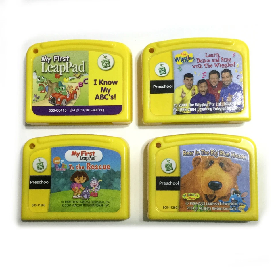 Leap Frog Game Cartridges Lot of 4 My First Leap Pad The Wiggles Dora Explorer - Image 1 of 3