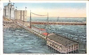 Miami Beach, FL Million Dollar Pier White Border Postcard Posted 1929 - Picture 1 of 2