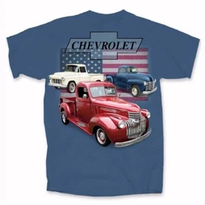 Vintage Chevy Chevrolet Trucks U.S. Flag Short Sleeve T-Shirt NEW Fast Free Ship - Picture 1 of 8