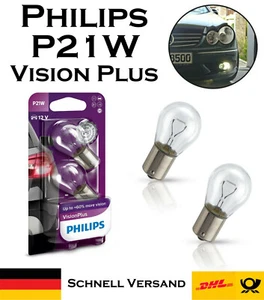 2x Philips P21W VisionPlus 12V 12498VPB2 Tagfahrlicht Hecklicht Rücklicht Birne - Picture 1 of 4