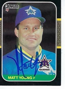 MATT YOUNG SIGNED 1987 DONRUSS #193 - SEATTLE MARINERS - Picture 1 of 1