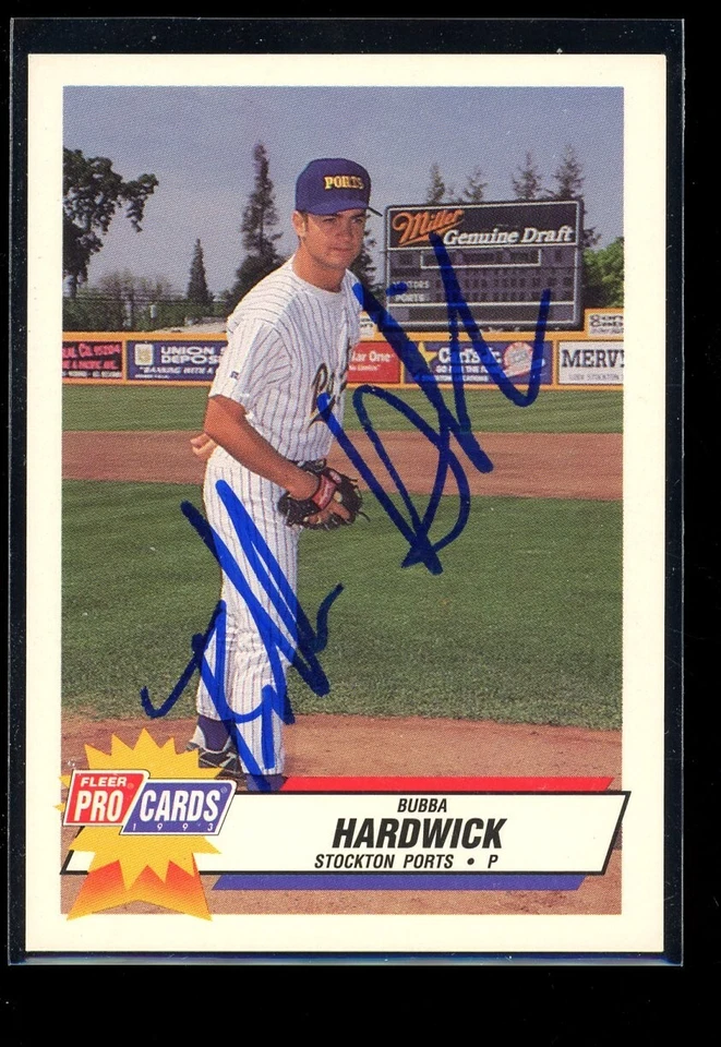 1993 Stockton Ports BUBBA HARDWICK Signed Card autograph auto BREWERS - Image 1 of 1