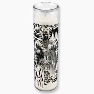 DC Comics Batman Graphitti Illustration Glass Prayer Candle with Glass NEW