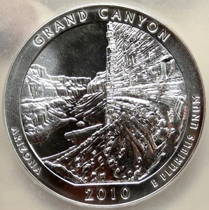 2010 UNITED STATES Grand Canyon 5 OZ Prooflike Silver State 25C Coin PCGS i95246 - Picture 1 of 5