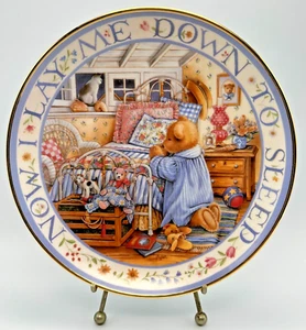 ROYAL DOULTON Franklin come nuovo "Teddy Says His Prayers" - piatto 8" con certificato di autenticità e supporto - Foto 1 di 8