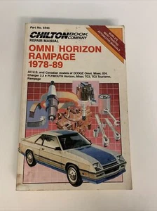 1978-1989 DODGE OMNI MISER 024 CHARGER 2.2 PLYMOUTH HORIZON TC3  REPAIR MANUAL - Picture 1 of 12