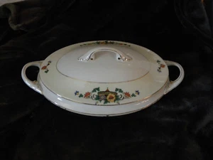 Bohemia Czecho Slowakia Cecil ovale Servierschale mit Deckel und Griffen / TOP - Bild 1 von 7