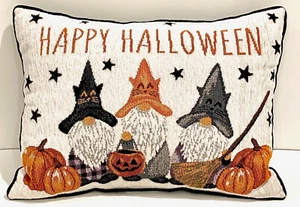 Happy Halloween Katze Hut Halloween Wichtel Ferienhaus 13 x 18 Dekokissen NEU - Bild 1 von 5