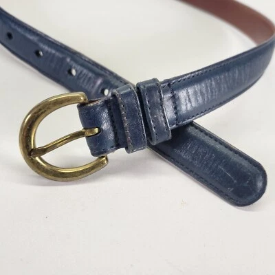 蔻驰腰带 30 32 M 8400 全粒面皮革连衣裙蓝色绿色美国制造复古 — 第 1/4 张图片