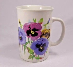 Vintage Otagiri Frühling Stiefmütterchen großer Kaffeebecher, Kunst von V Pheiffer, mehrfarbig - Bild 1 von 9