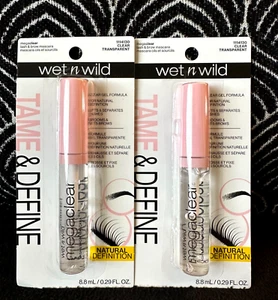 2pk Wet N Wild CLEAR Transparent Megaclear LASH & BROW MASCARA TAME & DEFINE NEW - Picture 1 of 5