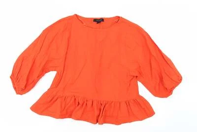 Primark Womens Orange Cotton Blend Tunic Blouse Size 8 - Image 1 of 4