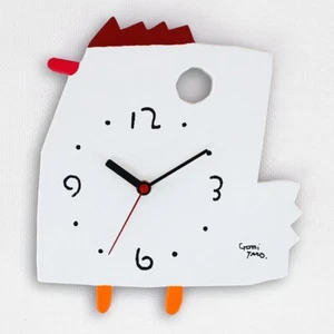 Holz Wanduhr GOMI TARO ""Niwatori"" handgefertigt in Japan Baby Everyone Poops - Bild 1 von 6
