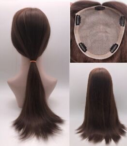 3Months Custom! 130%-D Virgin/Remy human hair TOPPER, 7"x8" soft silk top base