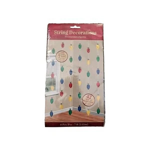 Christmas Lights Doorway Foil String Decoration 7' 6pcs Festive Party - Picture 1 of 3