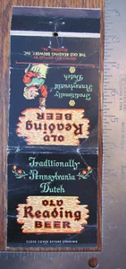 CUBIERTA GIGANTE MATCHBOOK: LECTURA ANTIGUA DE CERVEZA DE LECTURA, PA CUBIERTA VACÍA -C11 - Imagen 1 de 2