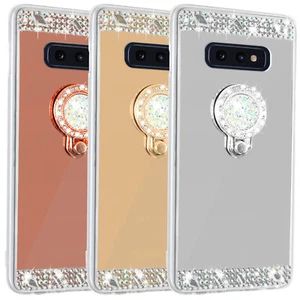 Für Samsung S10 S10e S10 Plus Etui Spiegel Glitzer Ring Halter Diamant Bling Mädchen - Bild 1 von 19
