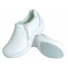 GENUINE GRIP 465-8.5M Shoes, Slip-On, Zipper, Women, White, PR, Size: 8.5