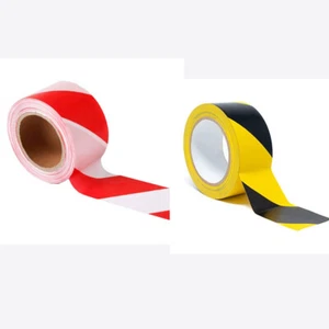 Hazard Safety Tape 50mm Self Adhesive 33M Roll Floor Marker Black/Yellow & Red - Picture 1 of 4