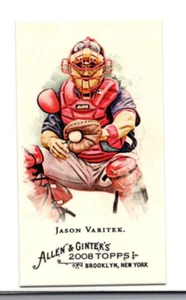 2008 TOPPS ALLEN & GINTER'S BASEBALL MINI 134 JASON VARITEK RED SOX - Picture 1 of 2