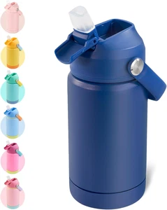 Botella de agua Kerilyn Kids 12 oz SS - Taza a prueba de fugas para niños pequeños con paja, sin BPA - Imagen 1 de 28