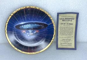 Star Trek The Voyagers USS ENTERPRISE NCC-1701-D Placa Colección Hamilton + Certificado de Autenticidad - Imagen 1 de 8