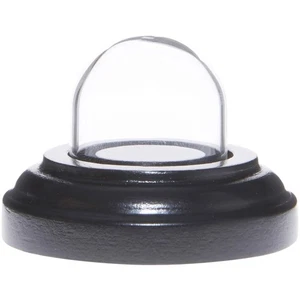 Plymor Miniature 1" x 1" Mini Glass Dome TINY Cloche (Black Wood Veneer Base) - Picture 1 of 2
