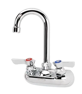 10-400L 3,5" Wandmontage Schwanenhals Auslauf Wasserhahn mit farbcodierten Griffen für... - Bild 1 von 1