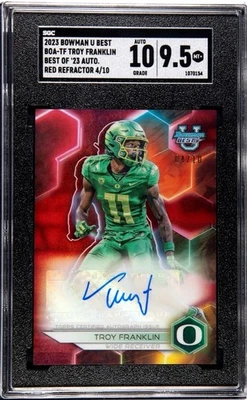 2023 Bowman U Best TROY FRANKLIN Red Best Of 2023 Auto /10 SGC 9.5 - Image 1 of 2