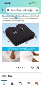 Memory Foam Sitzkissen für Bürostuhl, Rücken- und Hüftpolster - Bild 1 von 6