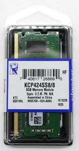 8GB RAM DDR4 SO-DIMM 1Rx8 PC4-2400T 2400MHz NotebookLaptop RAM Kingston NEU - Bild 1 von 1