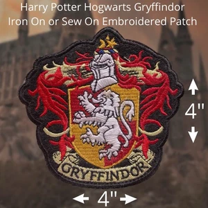 Gryffindor House Crest Harry Potter Hogwarts Embroidered Iron On OR Sew Patch 4" - Picture 1 of 2