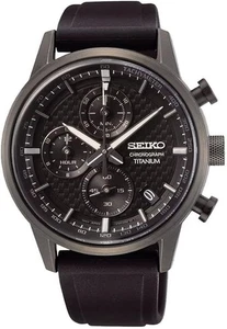 Seiko Conceptual Titanium Black Chronograph Silikonband Herrenuhr SSB393P1 - Bild 1 von 6