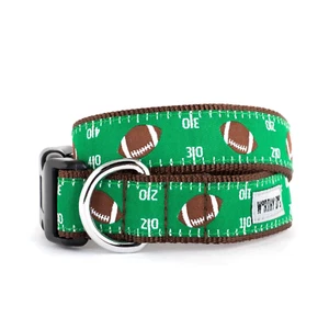 Football Green Nylon Ribbon Dog Collar. The Worthy Dog. Size XS. BRAND NEW - Picture 1 of 1