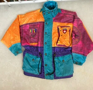 Vintage Bogner Colorful Ski Jacket Men’s Unisex Colorblock Winter 70s Size M - Picture 1 of 12