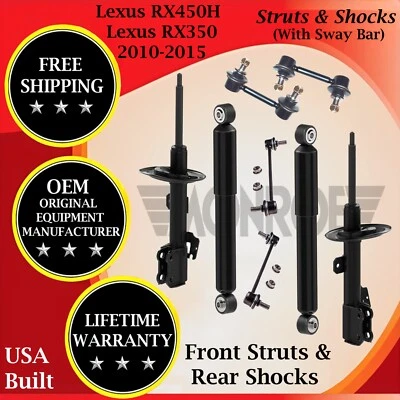 Monroe OEM Front Strut & Rear Shock W/ Sway Bar For 2010-2015 Lexus RX350/RX450H - Image 1 of 4