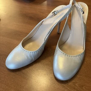 JIL SANDER Champagne Leather Round Toe Sling Back Pumps 40.5 - Picture 1 of 20