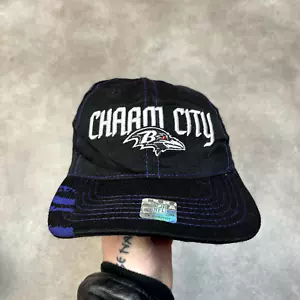Baltimore Ravens Baseball Hat Mens Charm City NFL USA Strapback Cap Black - Picture 1 of 7