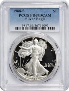 1988-S $1 American Silver Eagle PR69DCAM PCGS - Picture 1 of 2