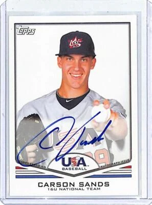2011 Topps USA Baseball Autographs #USA-A37 Carson Sands Baseball Card  ID:13942 - Image 1 of 2