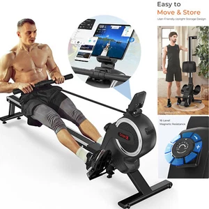 16Levels Adjustable Magnetic Rowing Machine with LCD Digital&Aluminum Slide Rail - Picture 1 of 13