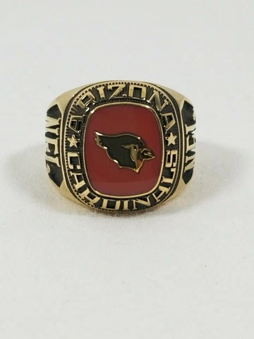 VTG Arizona Cardinals Ring Rare 90s NFL Red Gold Balfour Ring Size 7 EUC Cover