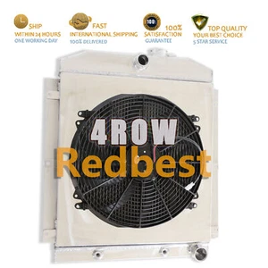 For 1947-1954 48 Chevy Truck 3100 3600 3800 3.8L L6 4Row Radiator Shroud 16''Fan - Bild 1 von 12