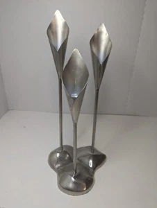 Candelabro decorativo vintage plateado de 3 velas - Imagen 1 de 5