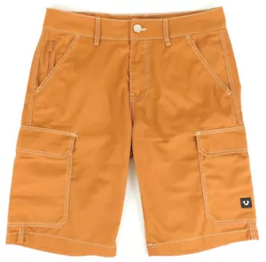 True Religion Men's Cargo Utility Shorts Dark Khaki Burnt Orange Sz 32 NWT $119 - Picture 1 of 7