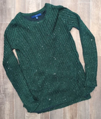 Suéter de punto verde para mujer Apt 9 con lentejuelas talla mediana Foto 1 de 4