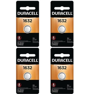 Batería de moneda de litio Duracell 1632 DL 1632 CR1632 3V de 4 piezas Foto 1 de 2